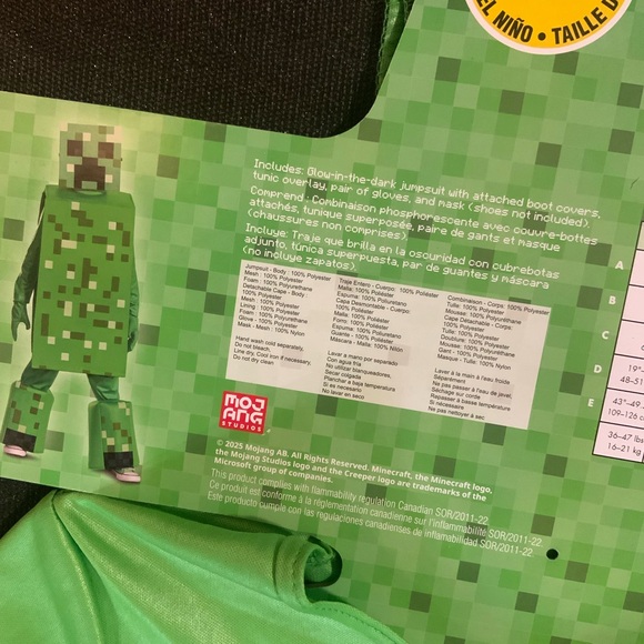 Mindcraft child’s costume. Size S. - Picture 6 of 6